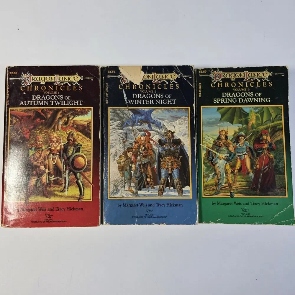 Dragonlance Chronicles Trilogy Vol 1-3 Weis Hickman Vintage TSR Paperbacks Lot